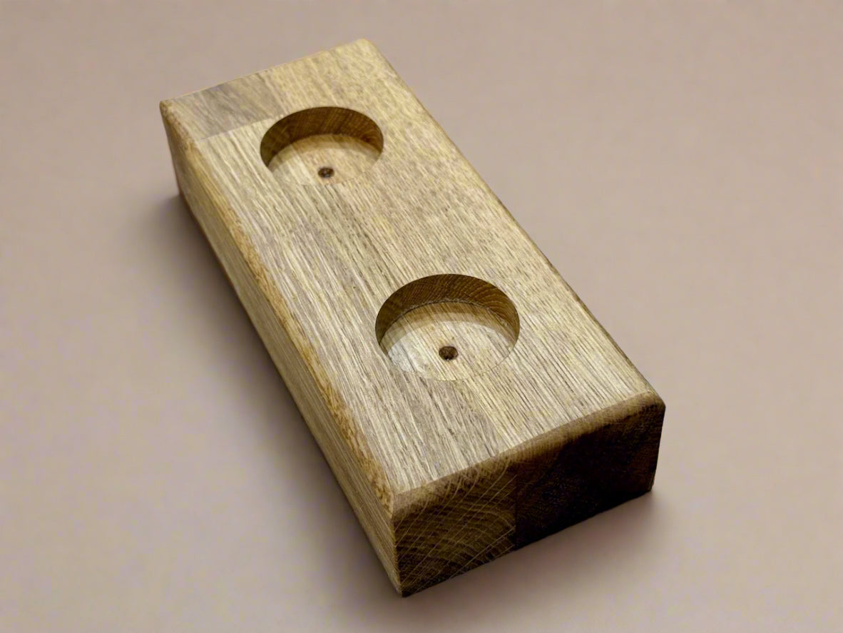 Handmade Wooden Solid Oak Chucky Candle Holders for Tea-lights Centerpiece