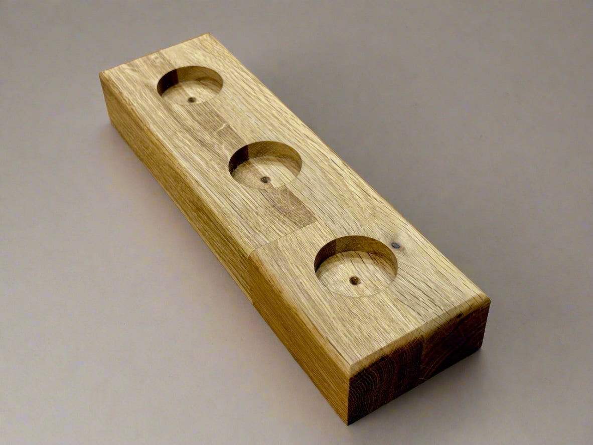 Handmade Wooden Solid Oak Chucky Candle Holders for Tea-lights Centerpiece