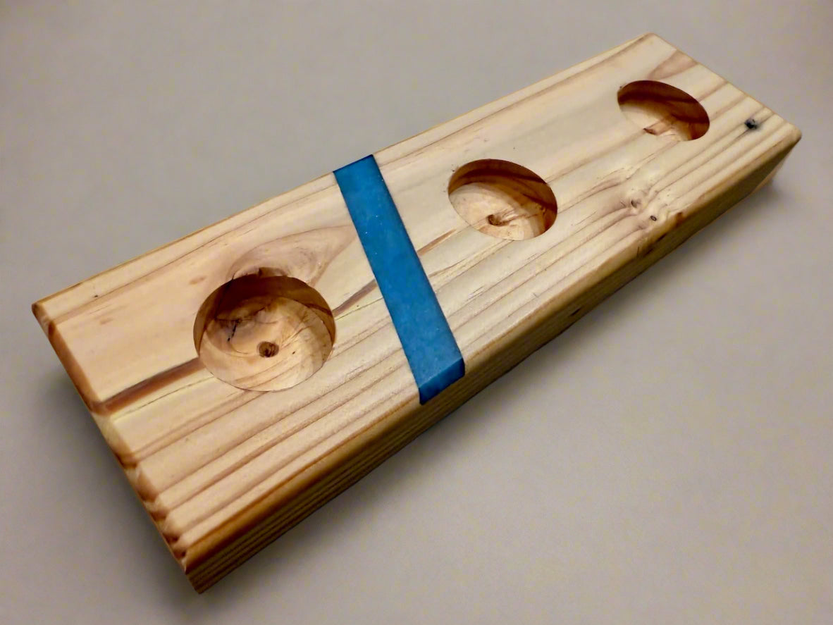 Handmade Resin Wooden Solid Chucky Candle Holders for 3x Tea lights Centrepiece