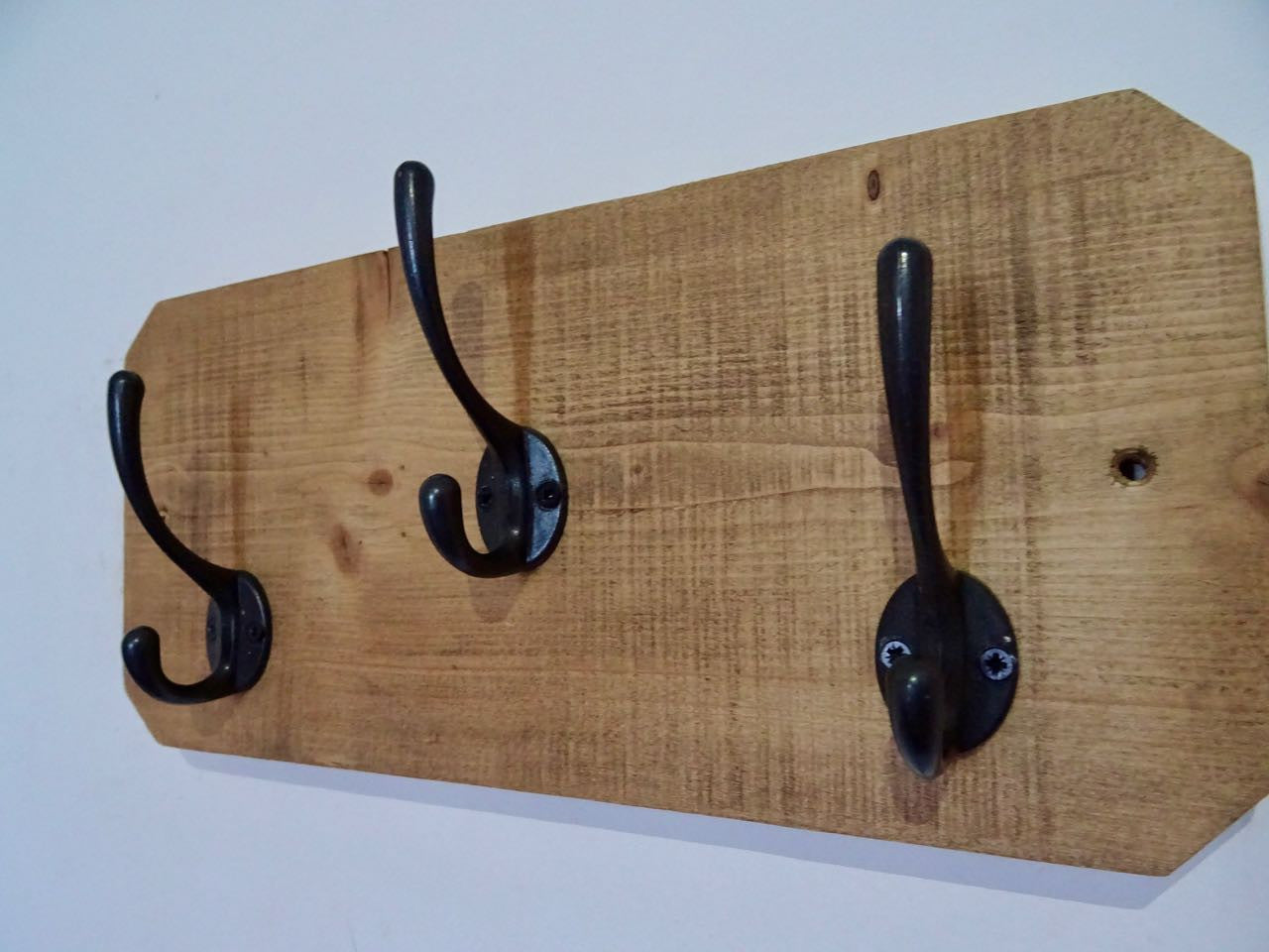 Entrance Hallway, Wash Room Coat Rack / Hat Rack / Towel Holder - 3 Cast Iron Hooks