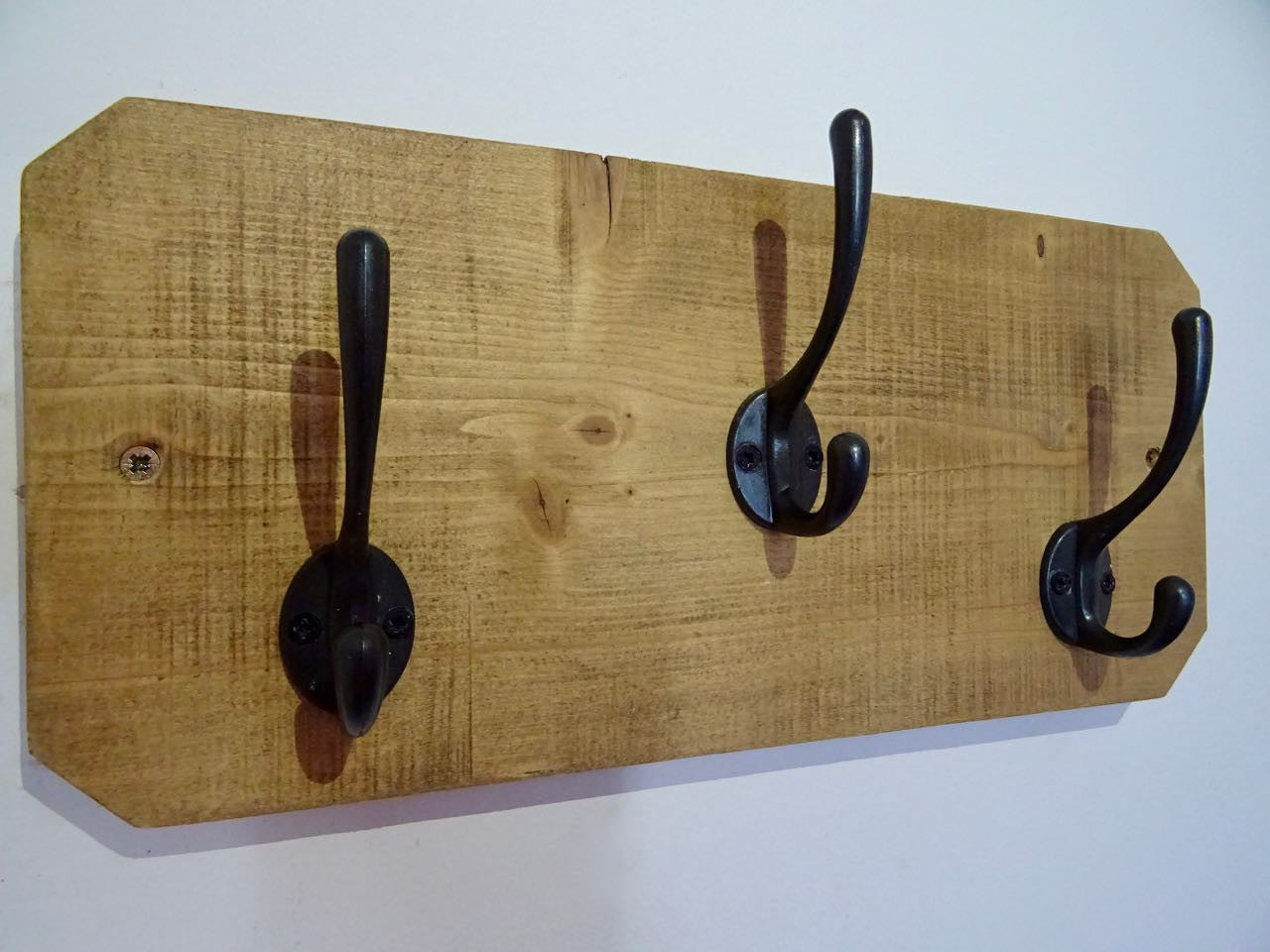 Entrance Hallway, Wash Room Coat Rack / Hat Rack / Towel Holder - 3 Cast Iron Hooks