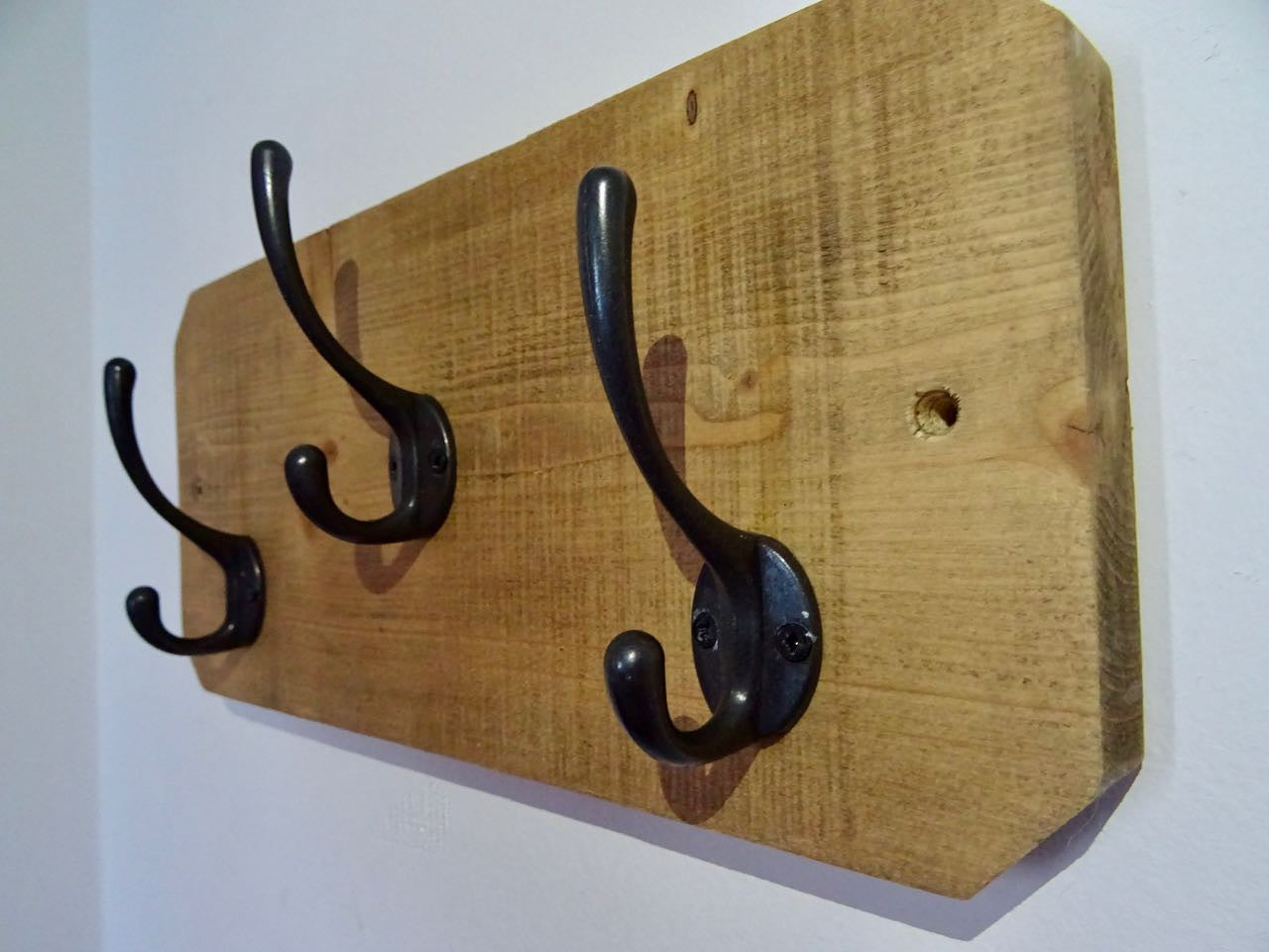 Entrance Hallway, Wash Room Coat Rack / Hat Rack / Towel Holder - 3 Cast Iron Hooks