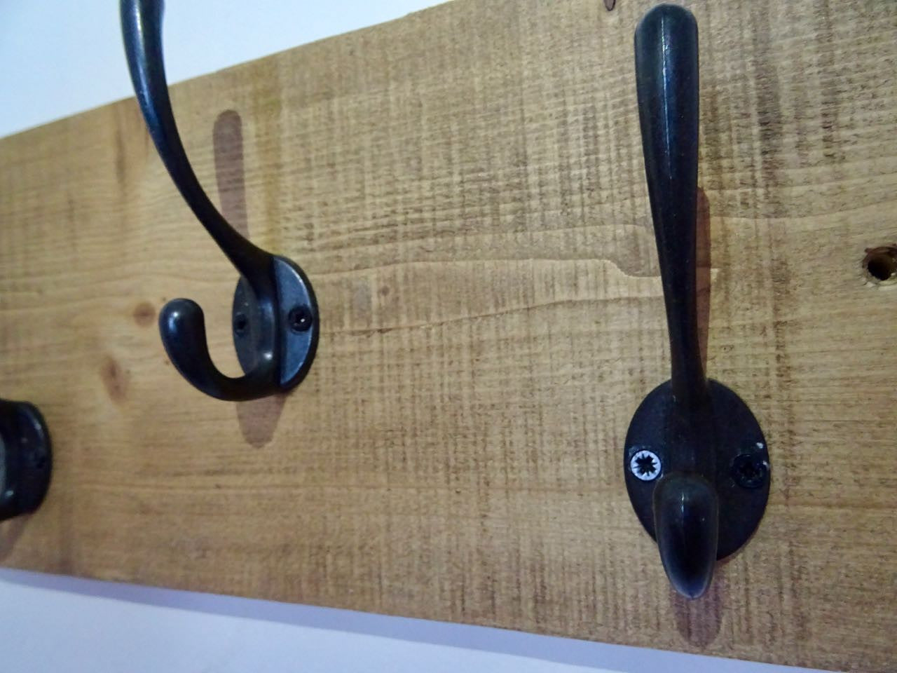 Entrance Hallway, Wash Room Coat Rack / Hat Rack / Towel Holder - 3 Cast Iron Hooks