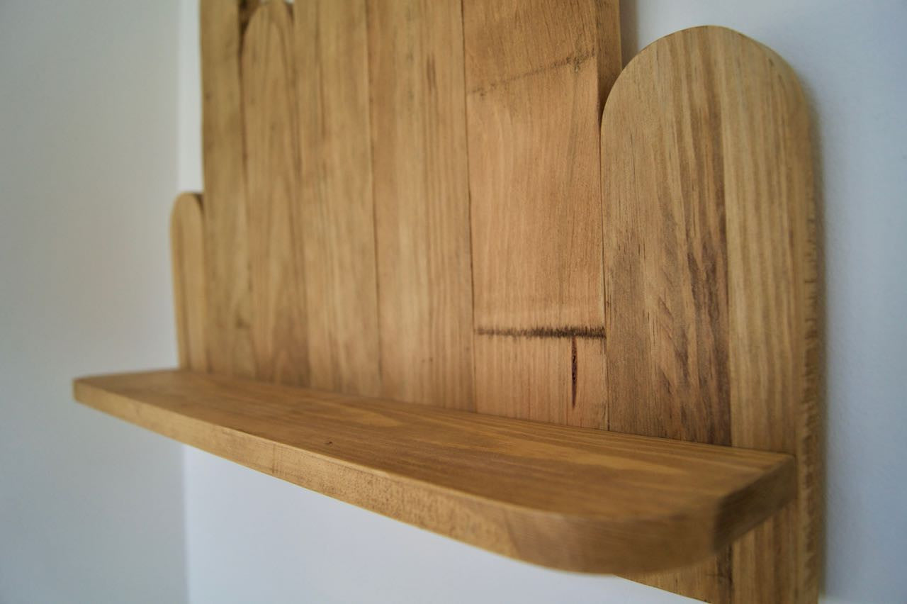 Shabby Chic Floating Shelf - Varying Height Reclaimed Pallet Planks