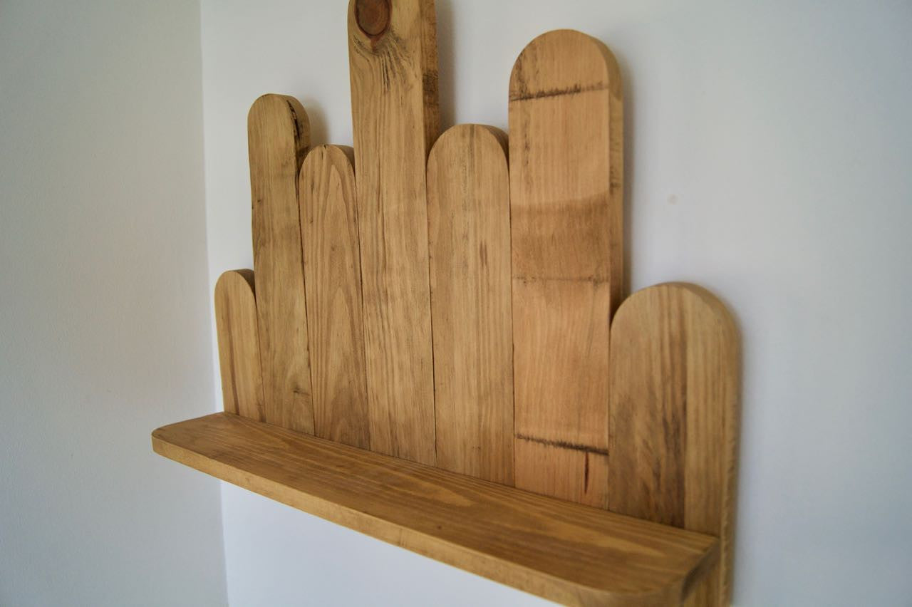Shabby Chic Floating Shelf - Varying Height Reclaimed Pallet Planks
