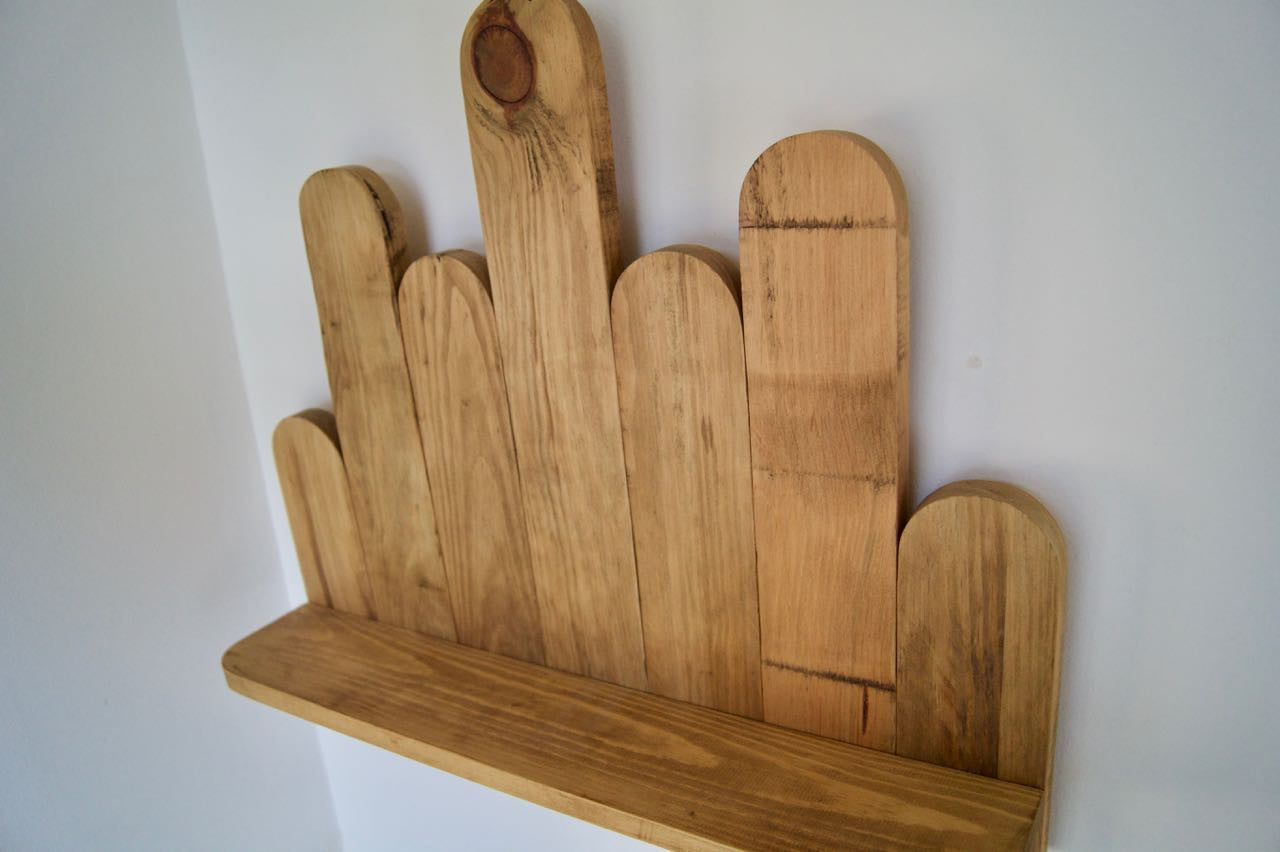 Shabby Chic Floating Shelf - Varying Height Reclaimed Pallet Planks