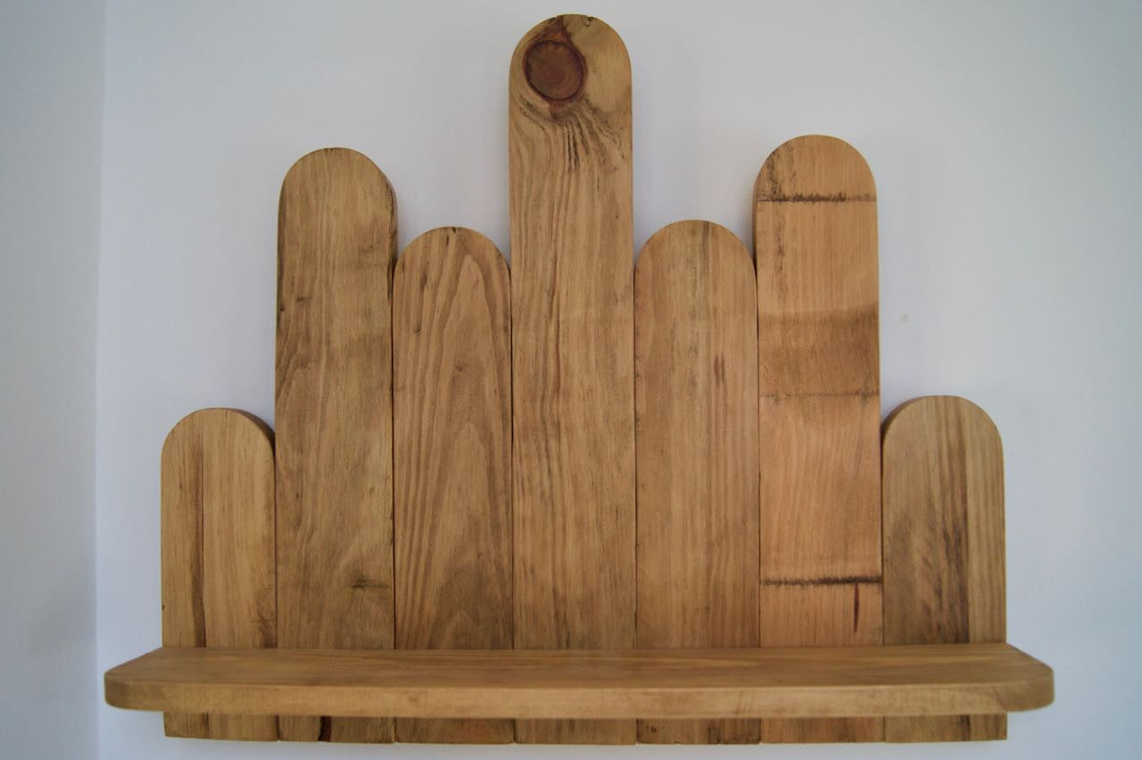 Shabby Chic Floating Shelf - Varying Height Reclaimed Pallet Planks