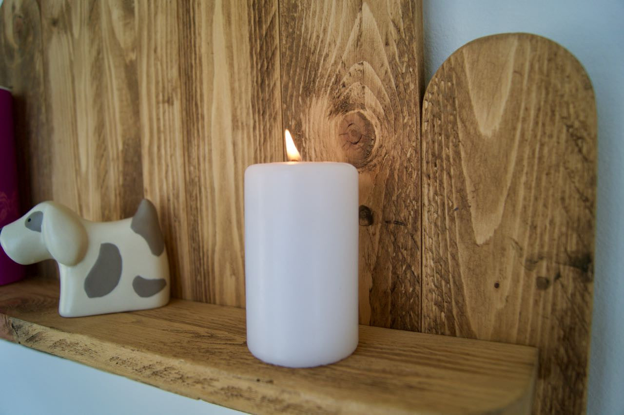 Picket Fence Style Floating Shelf - Increasing Height