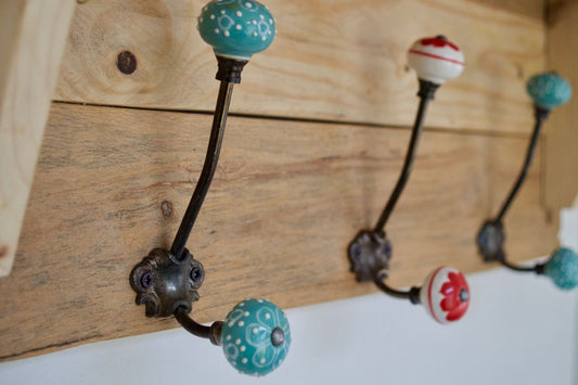 Reclaimed Pallet Shabby Chic Natural Coat Rack With Shelf