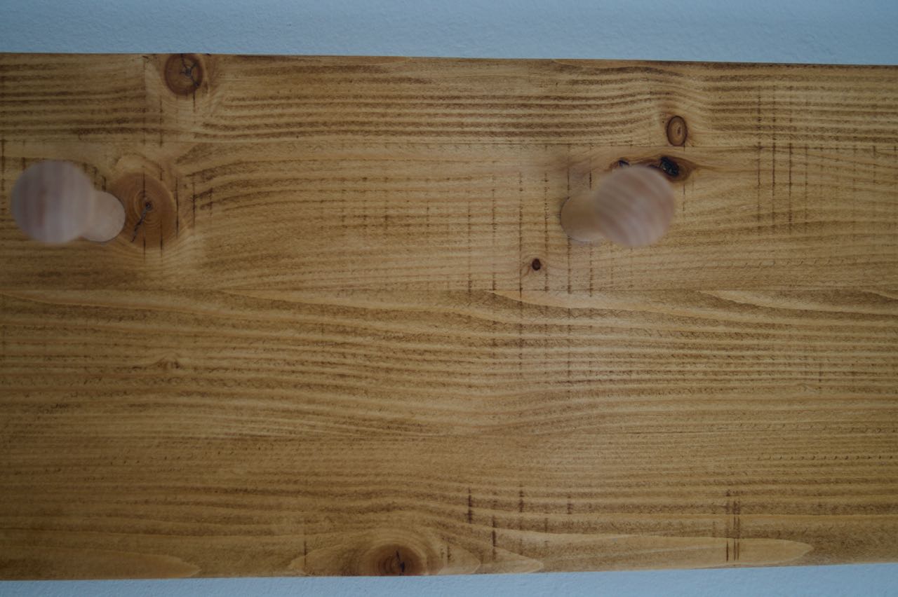 Farmhouse Style Wooden Kitchen Towel & Utensil Holder & 5 Pegs