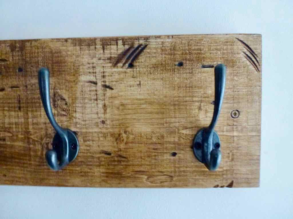 Entrance Hallway Coat Rack / Hat Rack - 4 Cast Iron Hooks