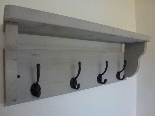 LHS image of Paris Grey 4 hook coat rack