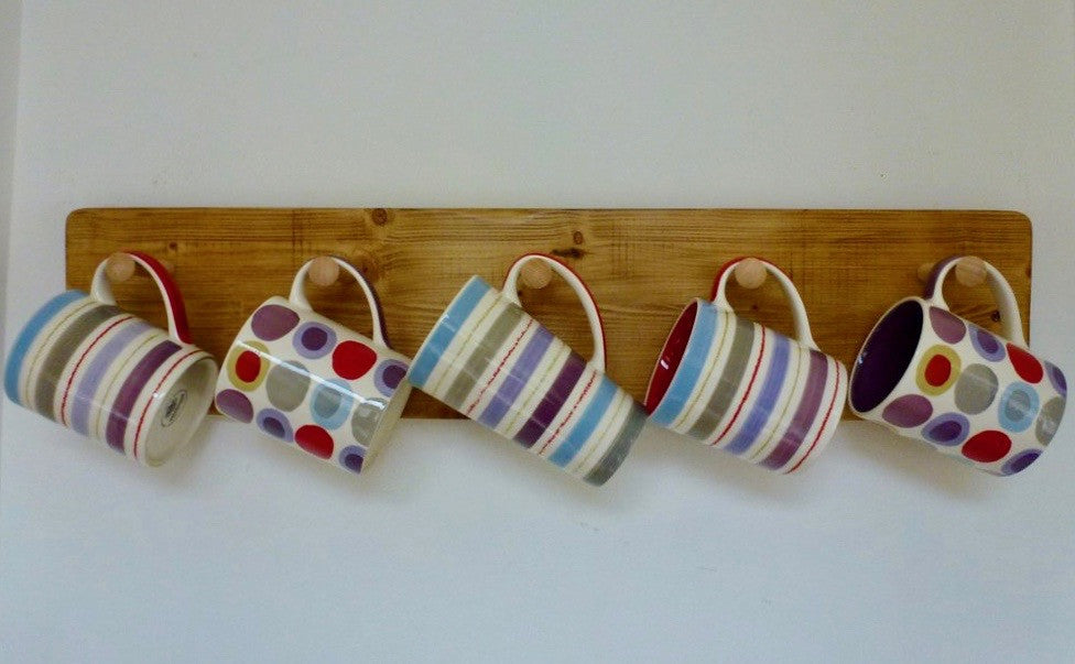 Farmhouse Mug / Cup Rack 5 Pegs