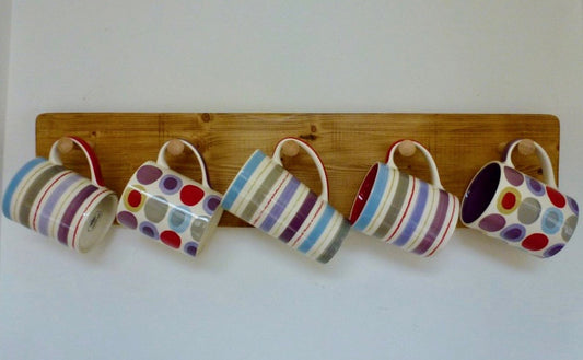 Farmhouse Mug / Cup Rack 5 Pegs