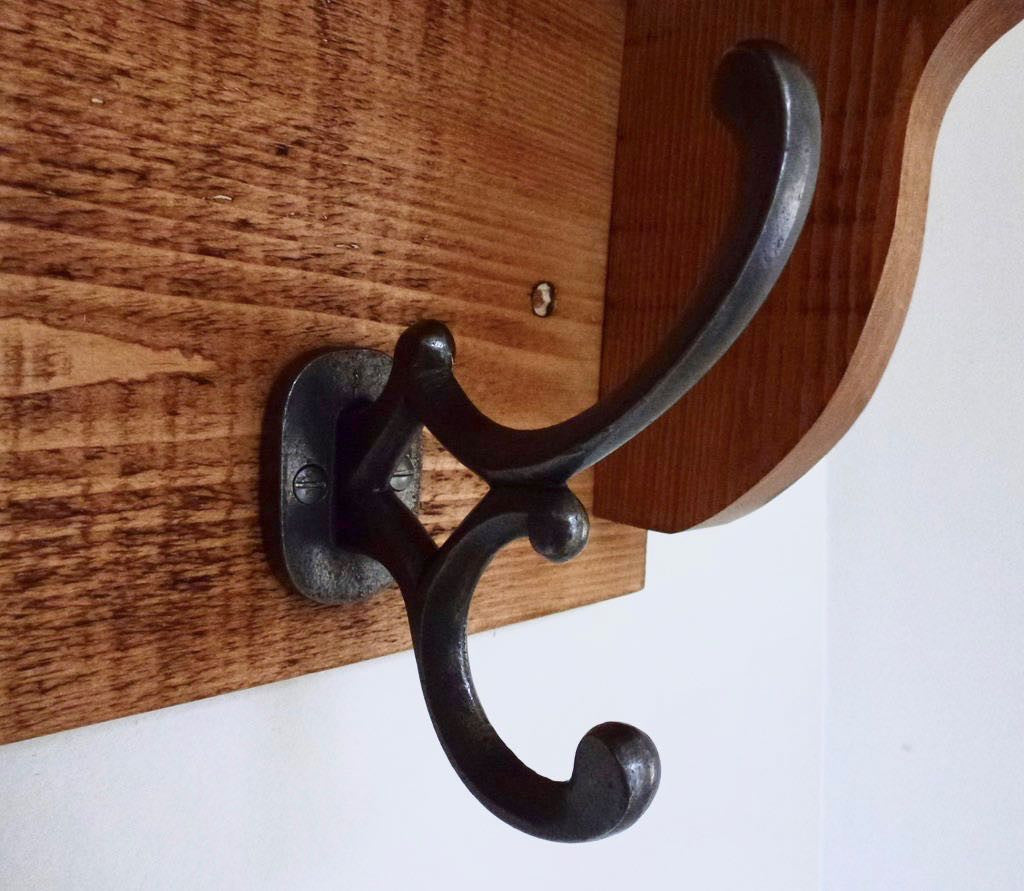 Coat / Hat Rack with 4 Antique Addison Hooks And Shelf