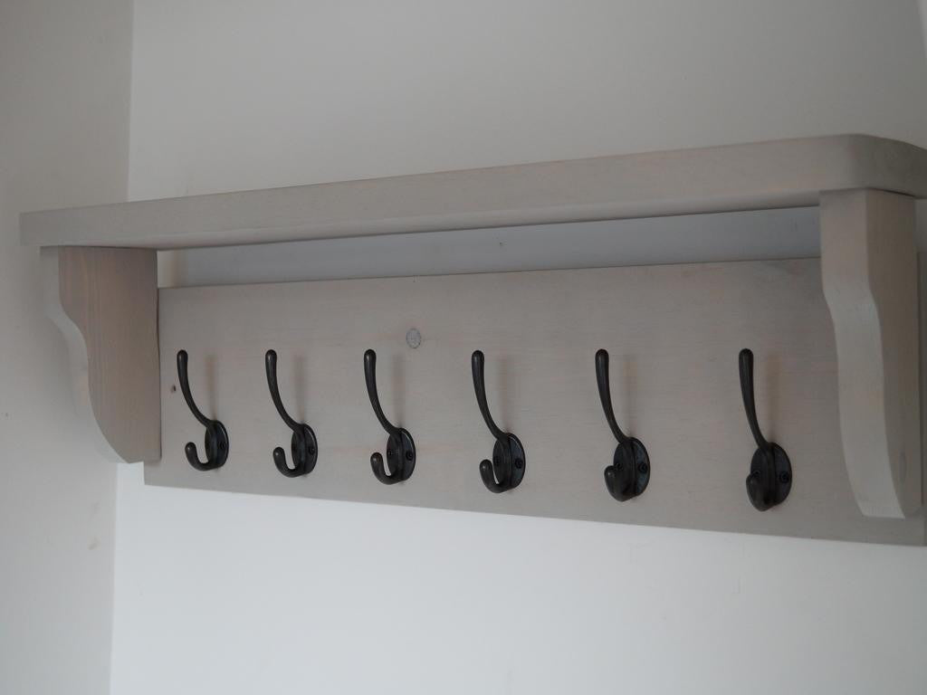 RHS view of Paris Grey 6 hook coat rack