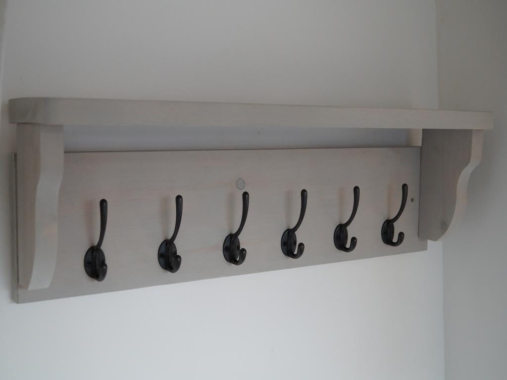 LHS image of Paris Grey 6 hook coat rack