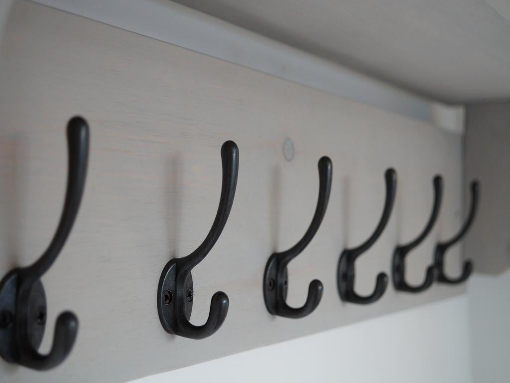 Side image of Paris Grey 6 hooks coat rack