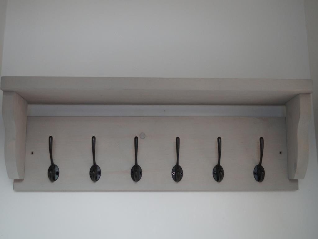 Front image of Paris Grey 6 hook coat rack Shabby Chic