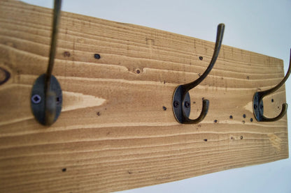 Entrance Hallway Coat Rack / Hat Rack - 4 Rustic Metal Hooks