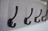 Rustic Hat / Coat Rack Complete With Shelf and 4 Cast Iron Hooks
