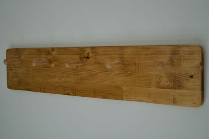 Farmhouse Style Wooden Kitchen Towel & Utensil Holder & 5 Pegs