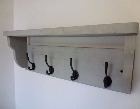 RHS image of Paris Grey 4 hook coat rack