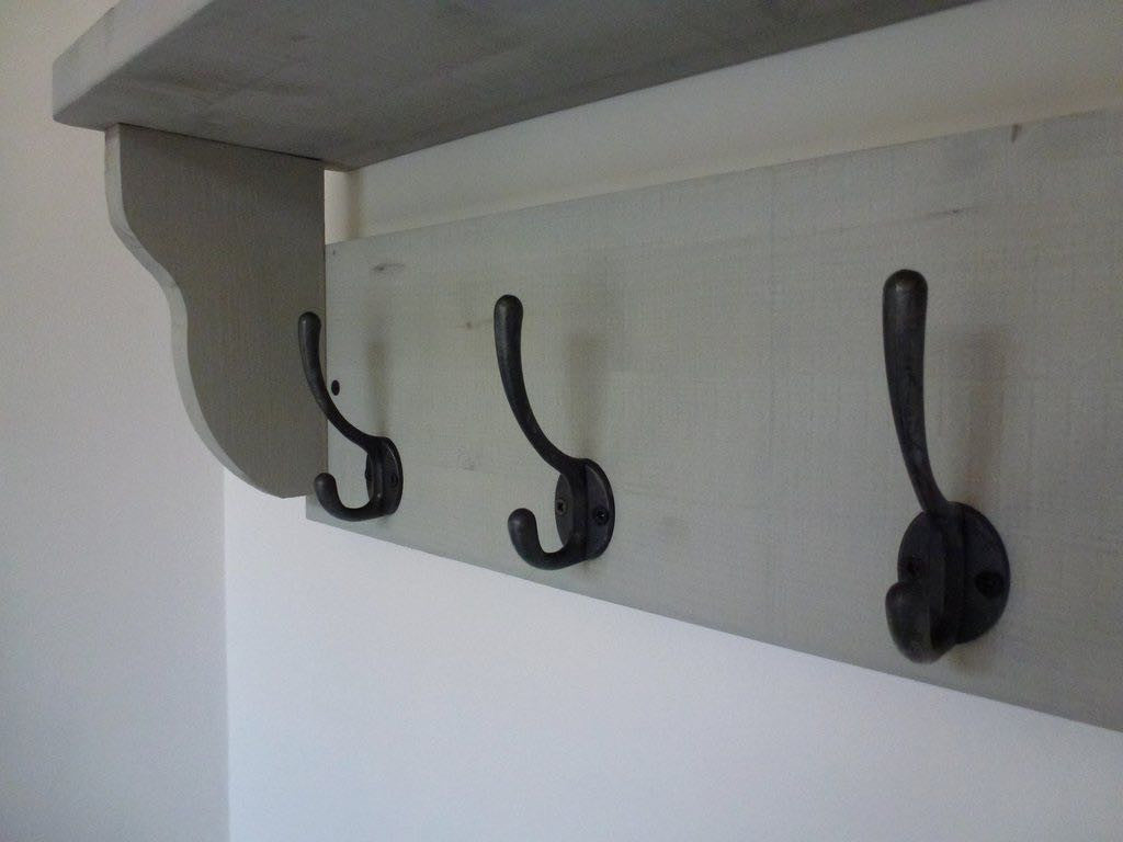 Close up image of Paris Grey 4 hook coat rack