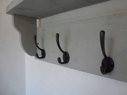 Close up image of Paris Grey 4 hook coat rack