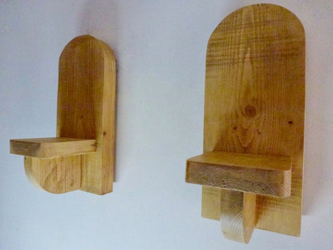 Pair Wooden Sconce's