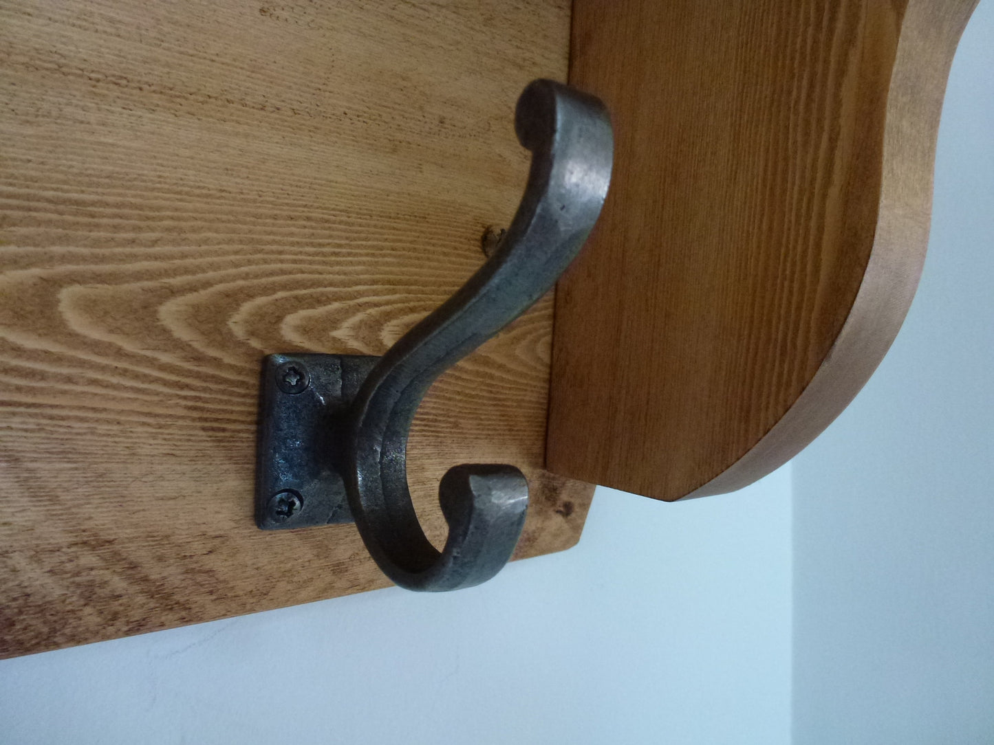 Coat / Hat Rack with 4 Square Base Antique Hooks And Shelf